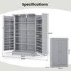 41” Tall Pantry Cabinet Kitchen Storage Cabinet with Doors-Grey