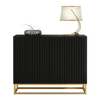 Modern Sideboard I 100cm I Black I Fluted Fronts I Gold Legs I Storage Cabinet