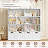 Kids Toy Storage Cabinet with Shelves 4 Drawers Nursery Playroom Organizer White