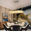 Crystal Chandelier Dimmable Oval LED Ceiling Light Pendant Lights w. Remote 70CM