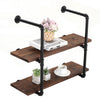 Wooden Rustic Industrial Pipe Metal Wall Floating Shelf Storage Shelving Unit