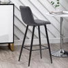 Set of 2 Velvet Chairs High Back Bar Stools Footrest Backrest Metal Legs Pub