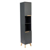 Bathroom Tall Storage Cabinet Open Shelving Unit 2 Door Tallboy Organising Unit