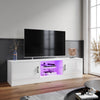 High Gloss 150cm TV Stand Cabinet with LED Lights 2 Doors Living Room Sideboard