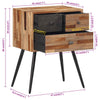 ShCuShan Bedside Cabinet 47x31.5x60 Solid Wood Teak,Bedside Tables Bedside U2E0