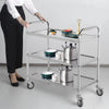 3 Tier Kitchen Hotel Trolley Stainless Steel with Wheels Bar Serving Catering UK