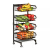 3/5/6 Tier Vegetable Fruit Trolley Cart Kitchen Rack Storage Basket Holder Shelf