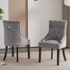1/2/4/6 Dining Chairs Armchair High Back Linen/Velvet Upholstered Wood Legs Home