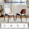 Set of 2 Dining Chairs with Arms Velvet PU Leather Chairs Kitchen