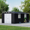 16x10ft ExtraLarge Metal Garden Shed Outdoor Bike Tool Storage House Window Lock