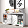 Sliding Barn Door Sideboard Storage Cabinet Coffee Bar TV Stand Farmhouse Style