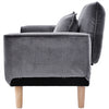 Fabric Sofa Bed Small Loveseat Tufted Button Detail Couch with Wooden Leg Grey