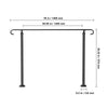 Wrought Iron Handrail Adjustable Metal Stairs Handrail Fits 3 to 5 Steps