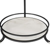 Luxury Glass Coffee Table 2-Tier Metal Frame Round End Table with Storage Shelf