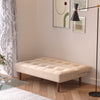 Upholstered Beige Fabric Folding Sofa Bed 2 Seater Couch Recliner Chair Loveseat
