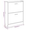 Sufrk Shoe Cabinet Grey Sonoma 59x17x81 Engineered Wood,Shoe Cabinet G2S5