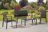 GSD Sydney Aluminium 4pc Sofa Set, Bench, 2 x Chairs & Table – Padded Textilene