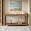 63 Inch Entryway Console Table, 2-Tier Farmhouse Narrow Sofa Table for Entryway