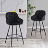 2 PCS Luxury Kitchen Bar Stools Velvet Padded Seat ＆ Armrest Salon Lounge chairs