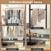 Metal Clothes Stand Rack Height Adjustable Clothing Rack with 2 Rods