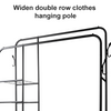120KG Heavy Duty Double Clothes Rail Load Cloth Rack With Shelves Shoe Stand New