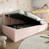 Panel Plush Velvet Upholstered Daybed Single Ottoman Lift Up Storage Sofa Bed