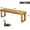 Acacia Wood Patio Bench Outdoor Dining Bench Backless Farmhouse Bench