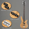 Glarry Basswood 24 Frets Electric GIB Bass Guitar w/ Bag Wire Tools Burlywood