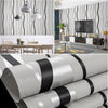 Grey Silver Black Stripes Wallpaper 3D Effect Living Room Non-Woven Wallpaper UK
