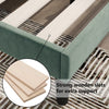 Single Bed 3ft Velvet Upholstered Platform Bed Frame with Slats Support Green