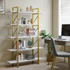 5-Tier Gold Bookshelf, Modern Freestanding Shelves for Living Room
