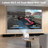 Projector with 360° Stand 18000 Lumens 4K 1080P FHD 5G WiFi BT Home Theater HDMI