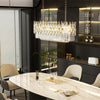 Luxury Clear K9 Crystal Chandelier Light Formal Rectangular Pendant Light Dining