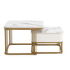 Coffee Table Square Nest of Tables Side Table with Metal Frame & Drawer Storage