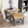 Nest of 2 Tables Coffee Tables Dark Grey Oak Nested Set Living Room 36mm Top