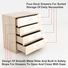Chest Of 4 Drawers Bedroom Storage Cabinet Home Furniture High Gloss Cream&Oak
