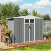 8 x 4 ft Garden Storage Shed, Outdoor Metal Shed, Light Grey