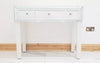 Dressing Table Entrance WHITE GLASS Table Mirrored Vanity Table Console Desk UK