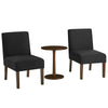 Dining Chairs & Table Set Linen Blend Bistro Seating Coffee Side Table | 3 Pcs