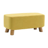 Small Linen Fabric Padded Footstool Footrest Pouffe Wooden Leg StoolHall Chair