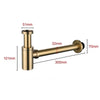 Brass Basin Bottle Tube Waste Water Drain Plumbing P-Trap Drain Brushed Gold UK