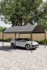 Steel Pergola 4m 3m Garden Shade Sun Weather Proof Awning Grey Curve Canopy UK