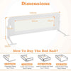 Toddlers 120CM Foldable Bed Rail Kids Bedrail Guard-White