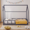Tree House Design Kids Bed Frame Grey Canopy Bedroom Bedstead Boys Girls Wooden