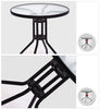 Round/Square Garden Patio Coffee Bistro Table Glass Outdoor Summer Parasol Hole