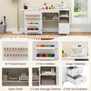 Portable Rolling Sewing Cabinet Craft Table with Lockable Casters-White