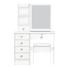 Dressing Table With Sliding Mirror 6 Drawers Open Shelves Vanity Desk