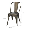 4 Pcs Kitchen Dining Chair Gun Metal Stackable Side Seat Cafe Bar Chairs Gun