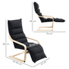 Wooden Armchair, Upholstered Acccent Chair with Adjustable Footrest, Poang Chair
