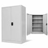 Metal Storage Cabinet Office Filing Cabinet 2 Door Lockable Garage Tools 3-Shelf